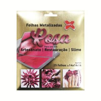 Folha Decorativa Pink - 14*14Cm C/ 25 Folhas P/ Envepope