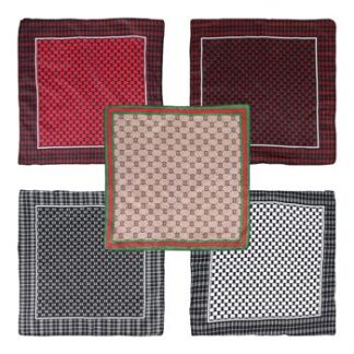 Lenço Bandana 54x54 - Xadrez - Pcte c/ 5