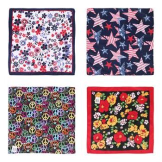Lenço Bandana 54x54 - Delicado  - Pcte c/ 5