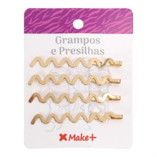 Grampos Onda Dourado BL c/ 4 - Pcte c/ 12