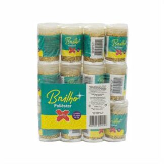 Glitter Poliester Potinho 3 grs c/ 12   Ouro