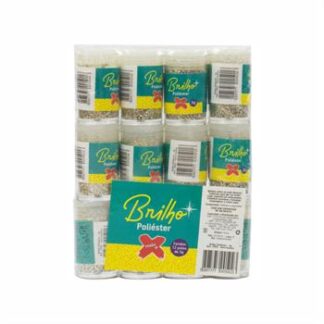 Glitter Poliester Potinho 3 grs c/ 12   Ouro Branco