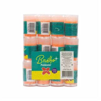Glitter Poliester Potinho 3 grs c/ 12   Laranja Neon