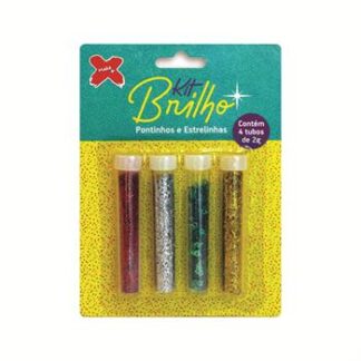 Blister kit glitter + estrelinha + Coração de 2 grs blister c/ 4 - ou /pta/vm/estr vd