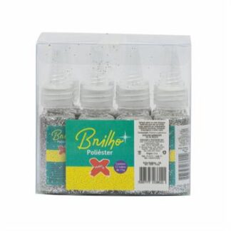 Glitter Poliester Bisnaga 15 grs c/ 12  Prata