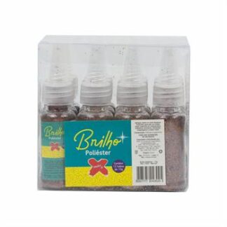 Glitter Poliester Bisnaga 15 grs c/ 12  Marrom