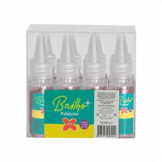 Glitter Poliester Bisnaga 15 grs c/ 12  Rosa