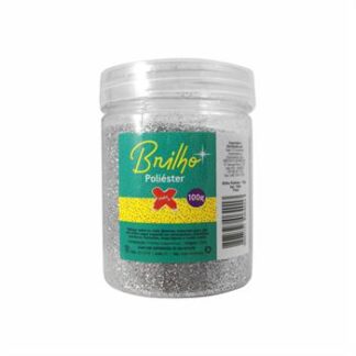 Glitter Poliester Pote 100 grs c/ 6 Prata