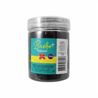 Glitter Poliester Pote 100 grs c/ 6  Preto