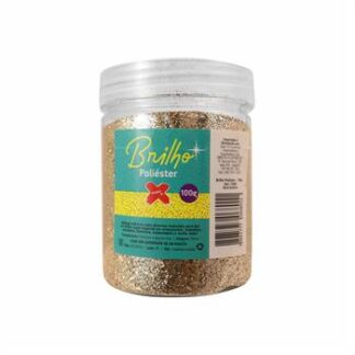 Glitter Poliester Pote 100 grs c/ 6  Ouro Branco