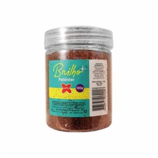 Glitter Poliester Pote 100 grs c/ 6  Marrom