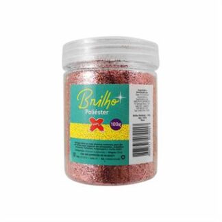 Glitter Poliester Pote 100 grs c/ 6  Rosa