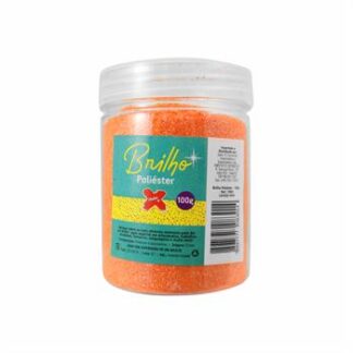 Glitter Poliester Pote 100 grs c/ 6  Laranja Neon