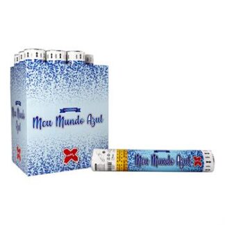 Lança Confete Metalizado Meu mundo azul -  (Met Azul) - display com 12