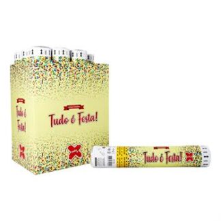 Lança Confete Metalizado Tudo e festa -  (Met color) - display com 12