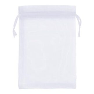 Saco de Organza 10*15 Branco Pacote c/ 10