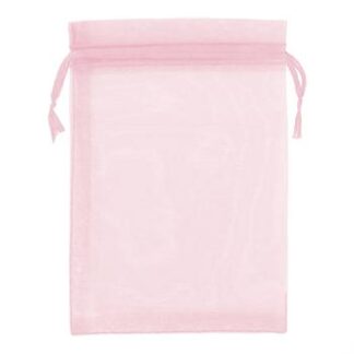 Saco de Organza 10*15 Rosa Claro Pacote c/ 10