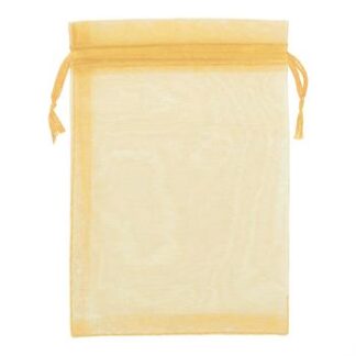 Saco de Organza 10*15 Dourado Pacote c/ 10