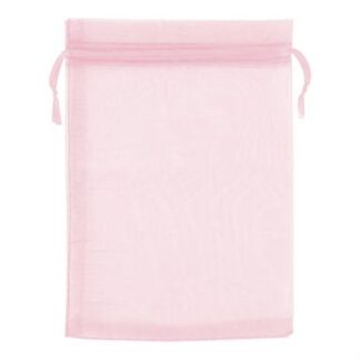 Saco de Organza 12*17 Rosa Claro Pacote c/ 10