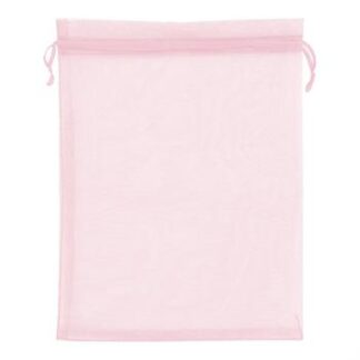 Saco de Organza 17*23 Rosa Claro Pacote c/ 10