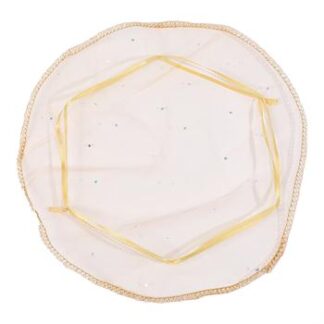 Saco de Organza Redondo 28*28 Dourado Pacote c/ 5