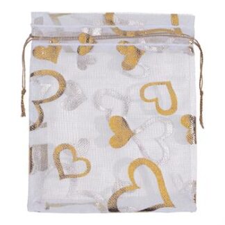 Saco de Organza Estampado 10*15 Prata Pacote c/ 10