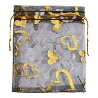 Saco de Organza Estampado 10*15 Preto Pacote c/ 10