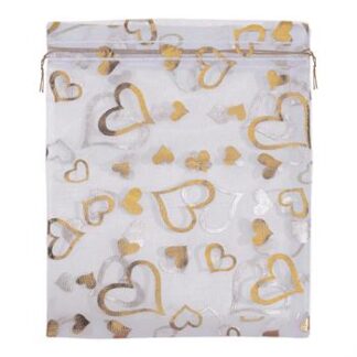 Saco de Organza Estampado 18*25 Prata Pacote c/ 10