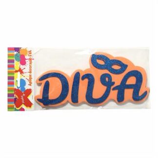 Painel 32X15 Cm Glitter Laranja/Azul - C/ 01 Un - "Diva"