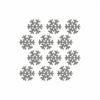 Aplique Ades. 3 Cm - Glitter Prata - Cartela C/ 12 Un - "Neve"
