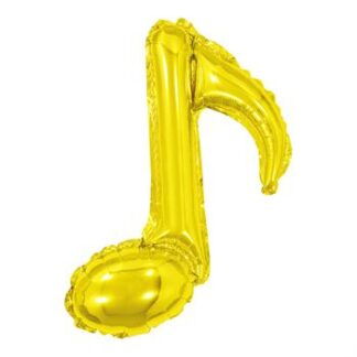 Balão Metalizado Notas Musicais 18' - 45 cm Dourado