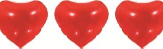 Balão Metalizado Coração Vermelho 5,5" -  14 cm - c/ 3 und