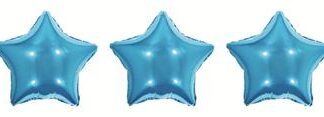 Balão Metalizado Estrela Azul 5,5" -  14 cm - c/ 3 und