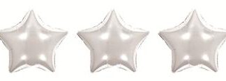 Balão Metalizado Estrela Prata 5,5" -  14 cm - c/ 3 und
