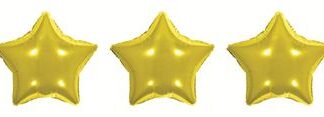 Balão Metalizado Estrela Dourado 5,5" -  14 cm - c/ 3 und