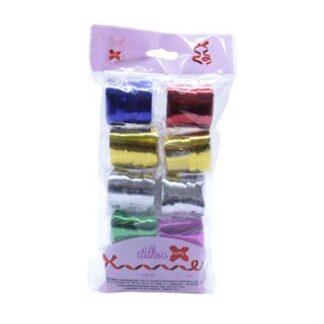 FITILHO 5MMX20M MISTO METALIZADO - PCT C/ 10 ROLOS ( AZUL, VERMELHO, DOURADO, PINK, PRATA, VERDE , PRATA HOLOG)