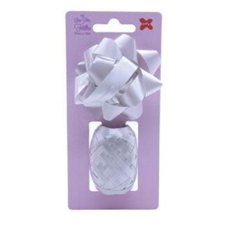 FITILHO 5MMX10M + 8CM FLOR - PRATA - PCT C/ 12