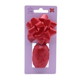 FITILHO 5MMX10M + 8CM FLOR - VERMELHO - PCT C/ 12