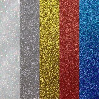 Placa de Eva Glitter 40cm x 60 cm - Pct c/ 5 fls - Sort (Vm/Ou/Az/Pr/Br)